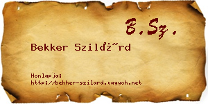 Bekker Szilárd névjegykártya