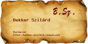 Bekker Szilárd névjegykártya