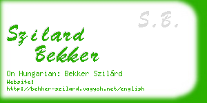 szilard bekker business card