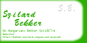 szilard bekker business card